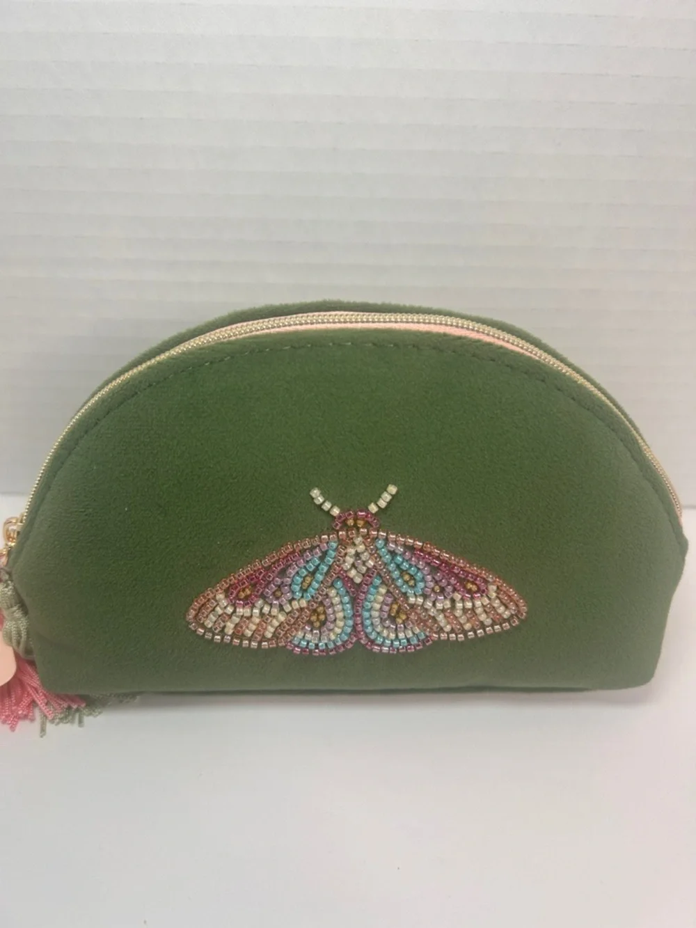 Butterfly Pouch Green, Beaded, Mom, Mother’s Day